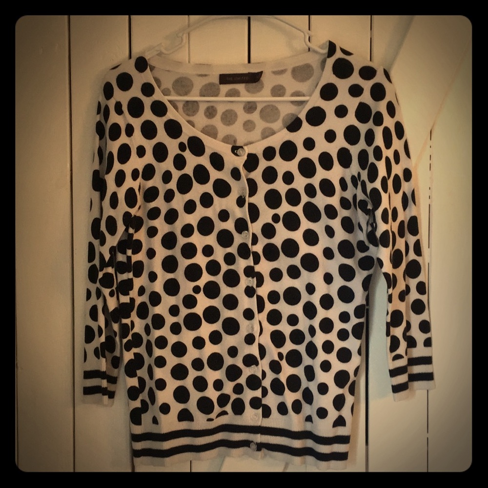 The Limited Polka Dot Cardigan, Size Medium